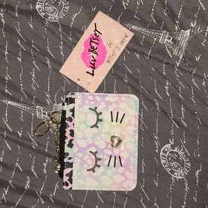 Luv Betsey Johnson card case wallet cat leopard print New